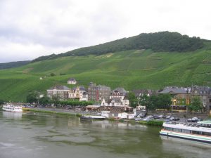 Ships docked on the Moselle River
