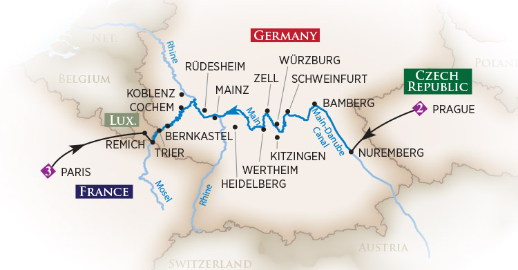 Mosel and Rhine River Cruise itinerary