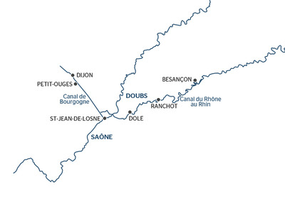 Doubs valley canal cruise map
